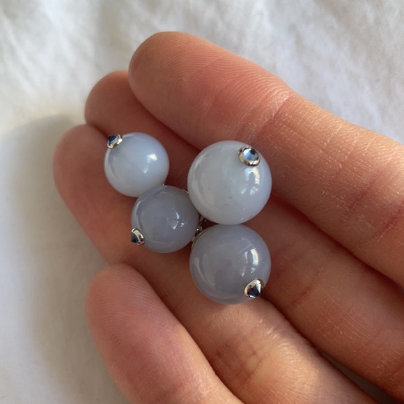 Lorenz Bäumer Calcedoine Mother-of-Pearl Météorites Cufflinks White Gold - Picture 2 of 5